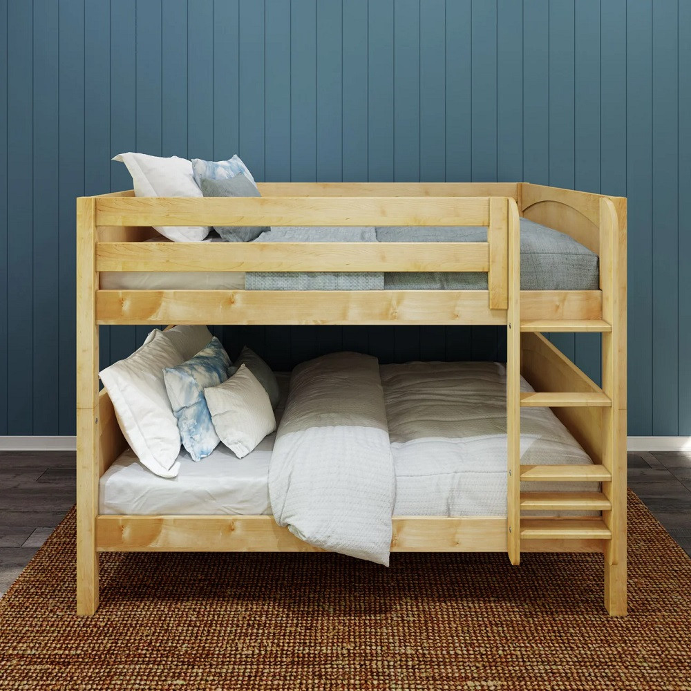 Southern Shores Natural Full Low Bunk Beds Front View Room