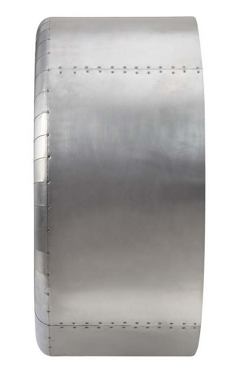 Malcolm Vintage Aluminum Wall Rack with LED Light side