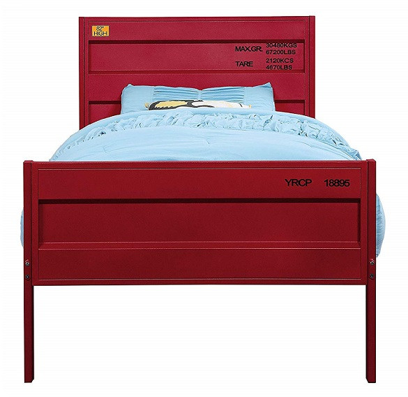 Shipping Container Red Metal Bed Frame