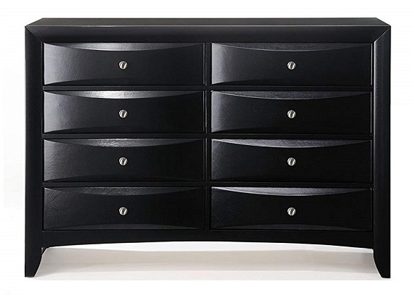 Manville Black 8 Drawer Dresser Front View
