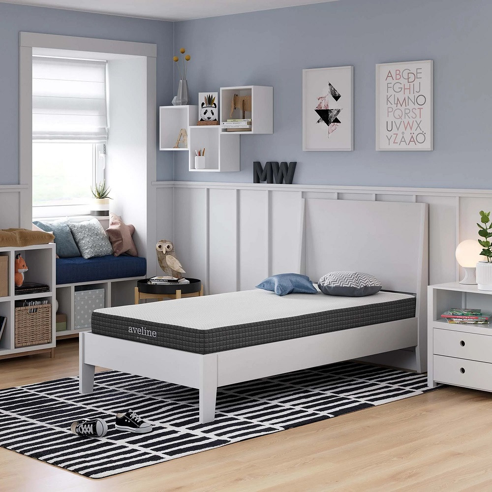 Knox Memory Foam Twin Mattress Angled View Room