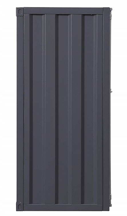 Shipping Container Gray Metal Chest Side View