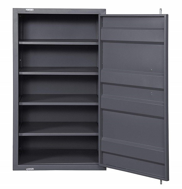 Shipping Container Gray Metal Chest Door Open