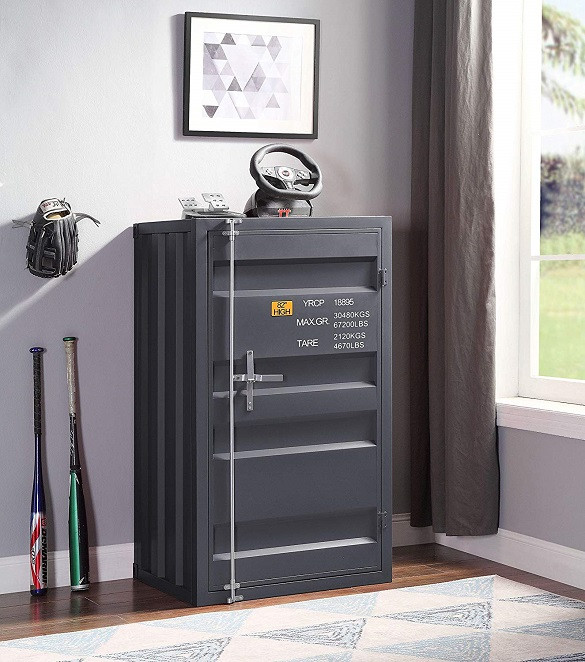 Shipping Container Gray Metal Chest Room