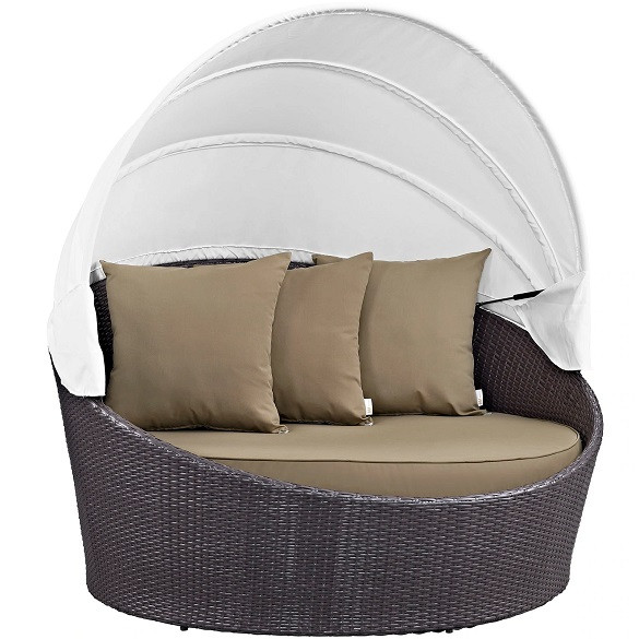 South Beach Patio Canopy Day Bed Mocha