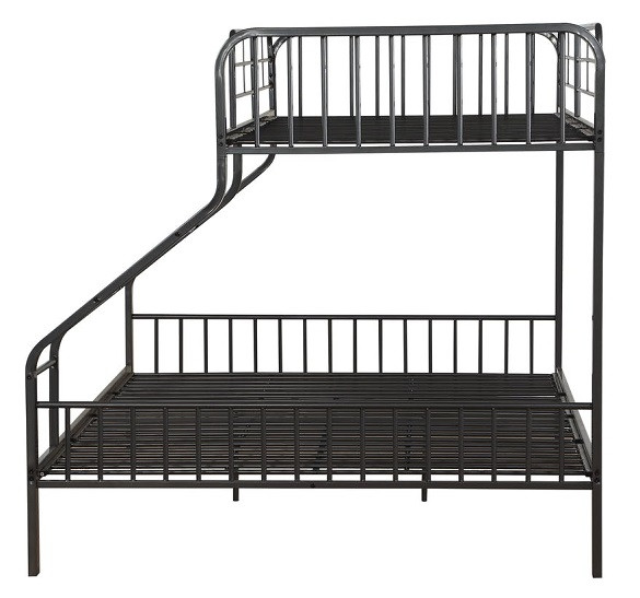 Weaver Gunmetal Twin over Queen Bunk Bed Side View