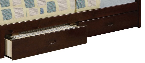 Trevor Espresso Twin over Queen Bunk Bed with Drawers Drawer Detail