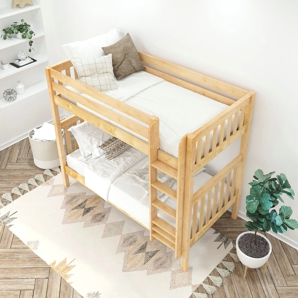 Bennett Natural Twin XL Bunk Beds Top View Room