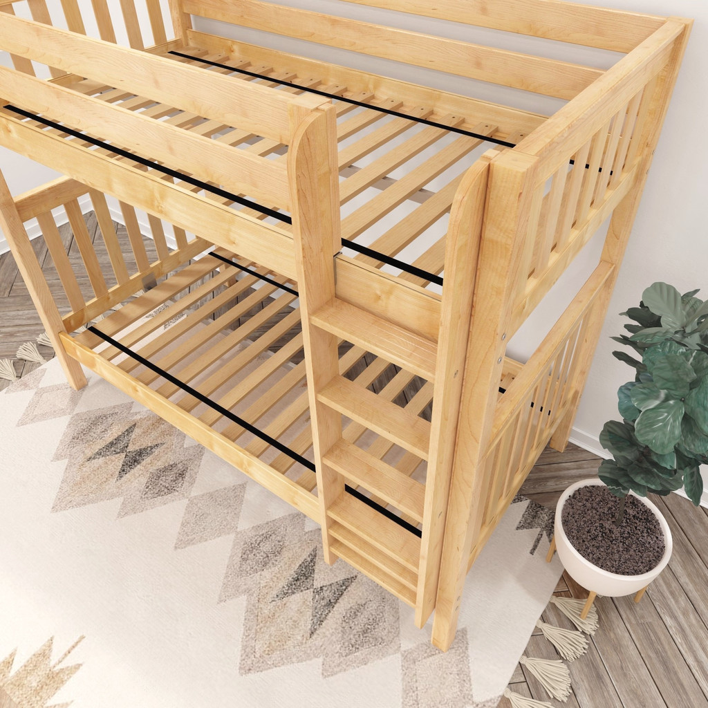Bennett Natural Twin XL Bunk Beds Ladder Detail Room