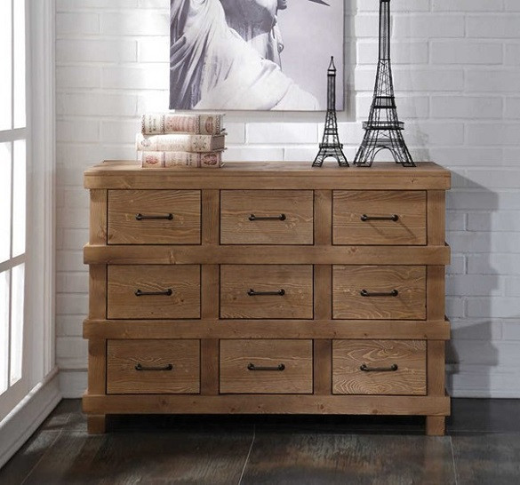 Ryder Antique Oak 9 Drawer Dresser Room