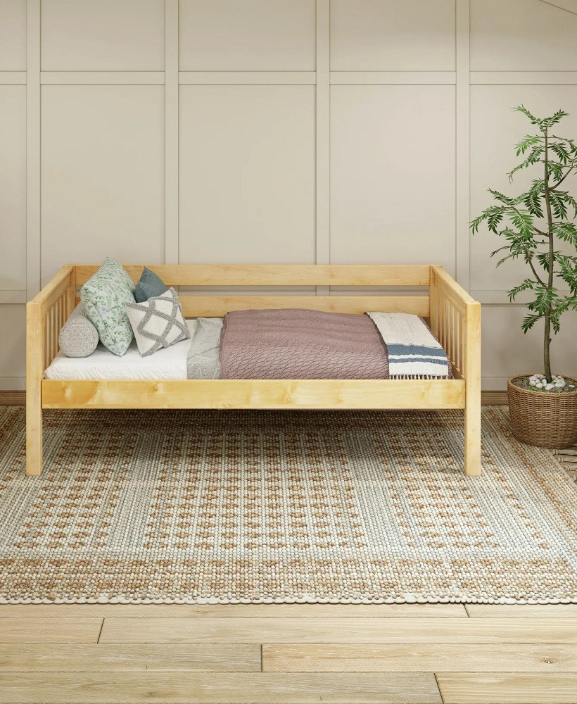 Becks Natural Queen Loft Bed with Daybed Twin Daybed only Front View Room