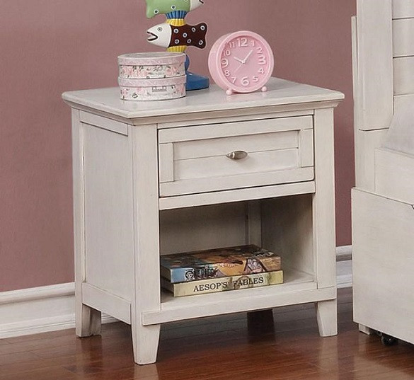 Halsey Weathered White Kids Nightstand Room