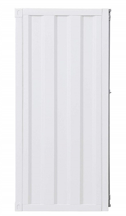 Shipping Container White Metal Chest Side View