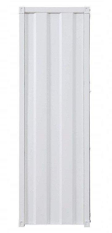 Shipping Container White Metal Wardrobe Side View