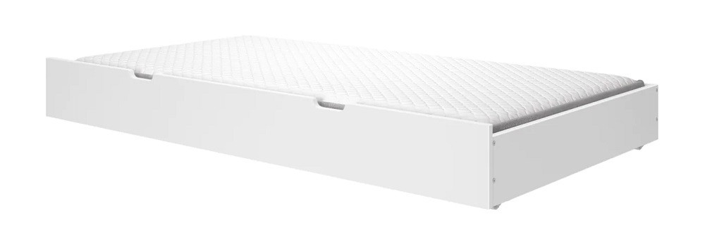 Most Fun White Optional Twin Storage Trundle shown with Mattress