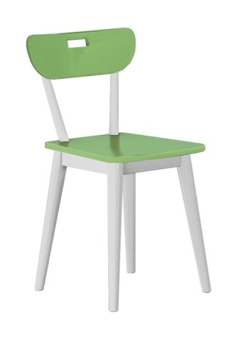 Chelsea White Desk Chair with Green Seat and Back