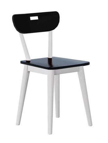 Chelsea White Desk Chair with Black Seat and Back