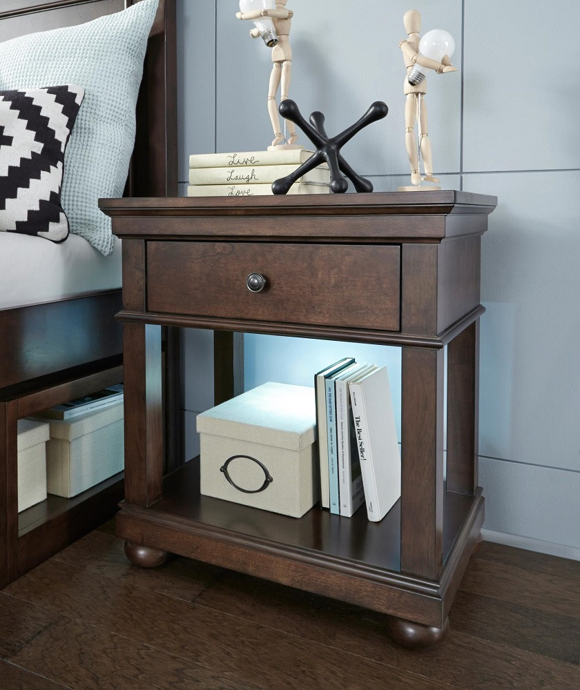 Finn Brown Cherry Nightstand Room