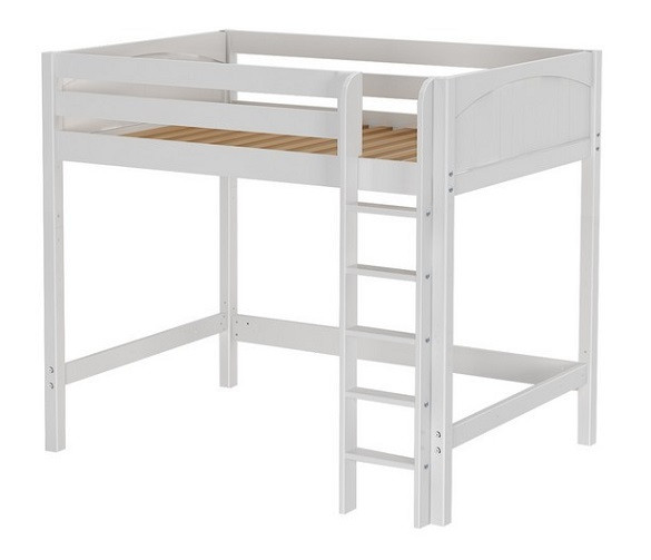 Dawson White High Full Size Loft Bed-Panel Ends