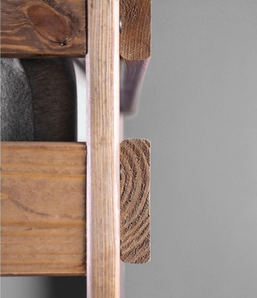 Woodlands Brown Cherry Twin Bunk Beds 2x4 Detail