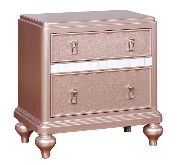 Eliza Rose Gold Nightstand with Drawers