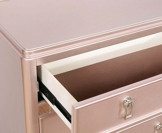 Eliza Rose Gold Nightstand with Drawers Drawer Detail