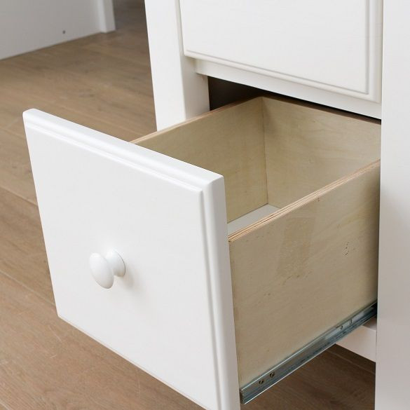 Chelsea White Full Size Loft Bed with Stairs Chest Unit Drawer Detail