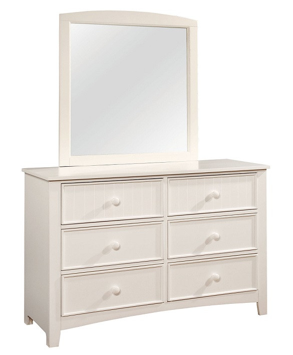 Raelin White Kids Mirror shown with Optional White Kids Dresser
