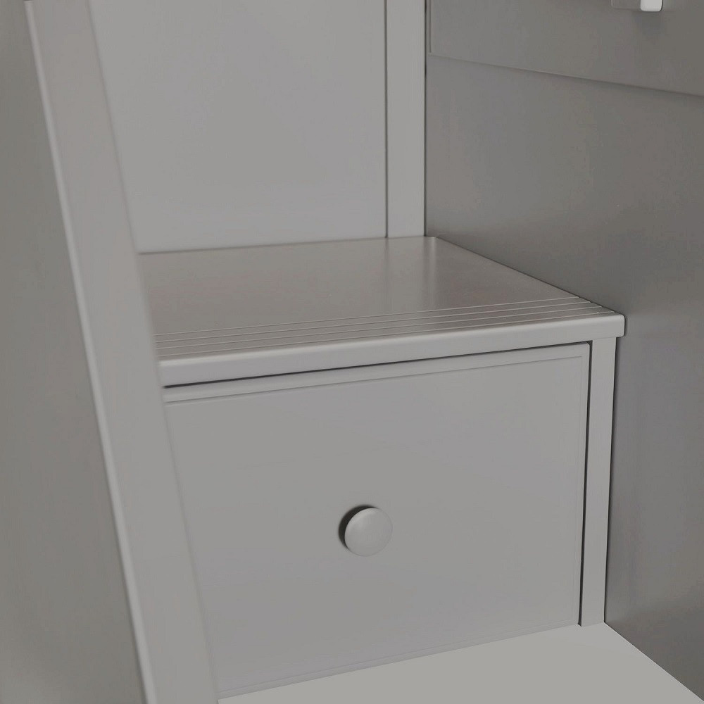 Rylan Gray Bunk Beds with Stairs Tread Detail