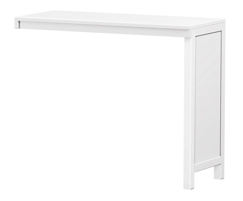 Irving White Loft Bed with Stairs and Desk Corner Desk Detail