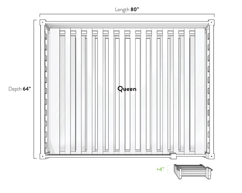 Penn Low Natural Queen Bunk Bed Footprint
