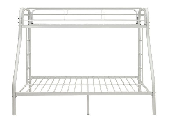 Hudson White Twin over Queen Bunk Bed Front View