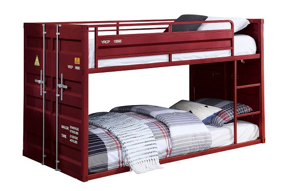 Shipping Container Red Low Bunk Beds