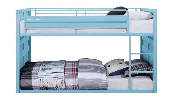 Shipping Container Aqua Low Bunk Beds Front View
