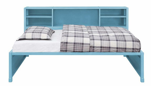 Shipping Container Big Bookcase Aqua Twin Daybed with Trundle Front View Daybed Only