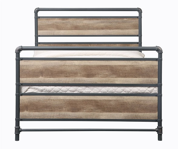 Tanha Wood and Metal Bed Frame Front View