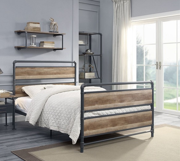 Tanha Wood and Metal Bed Frame Room