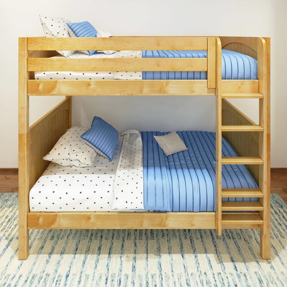 Washburn Natural Full Size Adult Bunk Beds-Panel Ends Front View Room