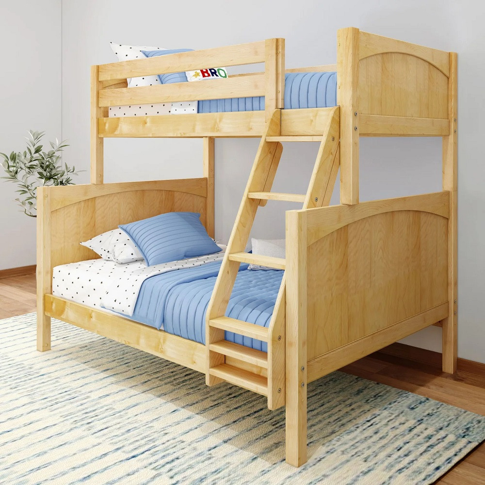 Washburn Natural Twin over Full Adult Bunk Beds-Panel Ends Angled View Room