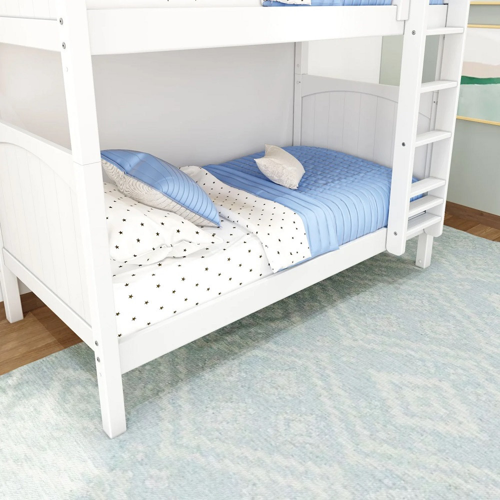 Sheridan White Twin Size and Full Size Adult Bunk Beds Ladder Detail