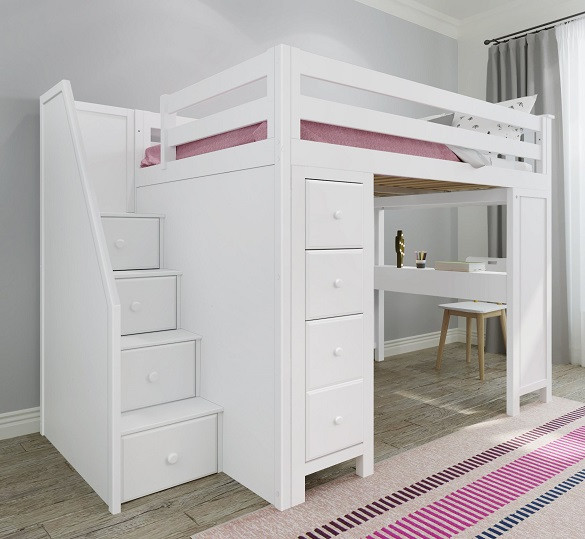 Anaya White All in One Full Size Loft Bed Room
