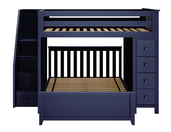 Baldwin Blue Full over Full L Shaped Bunk Beds Front View