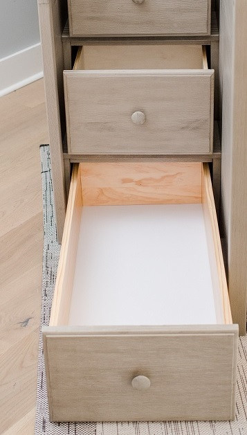 Kivik Sand Full over Full L Shaped Bunk Beds Stair Bottom Drawer Detail