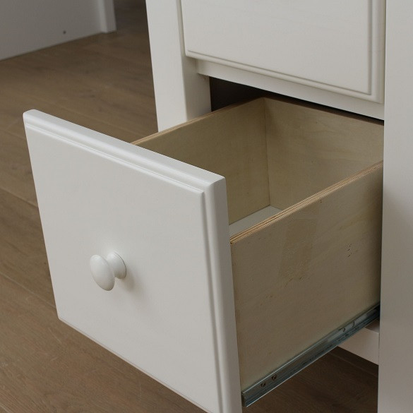 Chelsea White L Shape Loft Bed Chest Drawer Detail