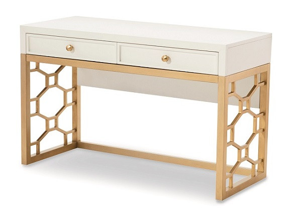Antoinette White and Gold Desk