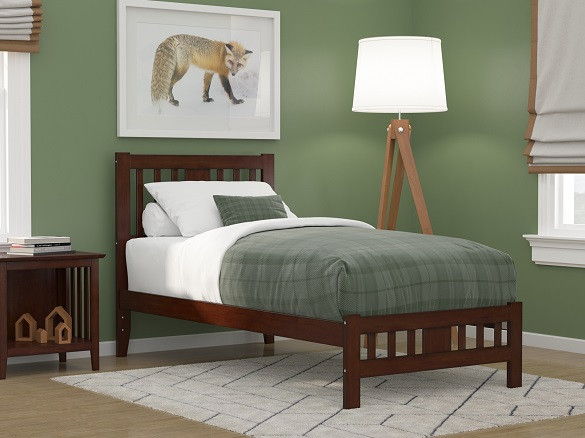 Kani Walnut Twin Platform Bed Frame Room