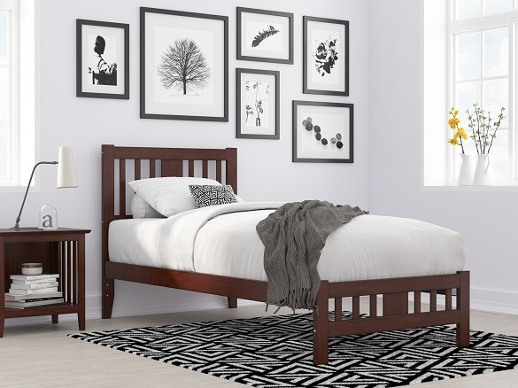 Kani Walnut Twin XL Platform Bed Frame Room