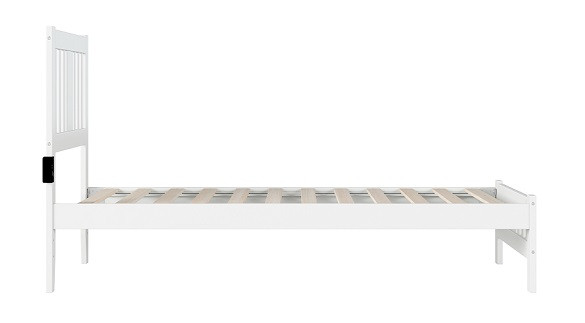 Dodie White Twin Platform Bed Frame Side View