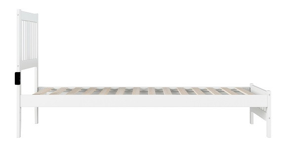 Dodie White Twin XL Platform Bed Frame Side View