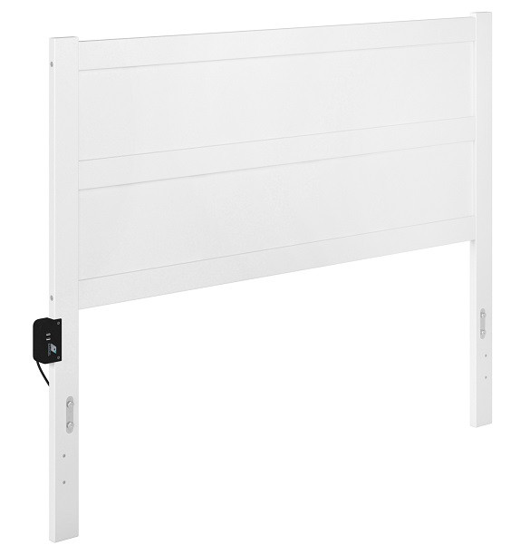 Sage White Queen Size Headboard Angled View
